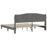 Bed Frame with Headboard Dark Grey 180 x 200 cm Velvet