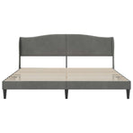 Bed Frame with Headboard Dark Grey 180 x 200 cm Velvet