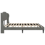 Bed Frame with Headboard Dark Grey 180 x 200 cm Velvet - 45-Degree Angle