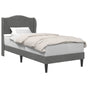 Bed Frame with Headboard Dark Grey 107 x 203 cm Velvet