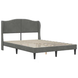 Bed Frame with Headboard Dark Grey 137 x 190 cm Velvet