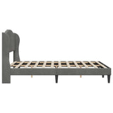 Bed Frame with Headboard Dark Grey 137 x 190 cm Velvet - 45-Degree Angle