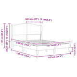 Bed Frame with Headboard Dark Grey 137 x 190 cm Velvet