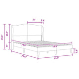 Bed Frame with Headboard Dark Grey 137 x 190 cm Velvet