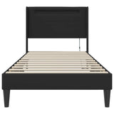 Bed Frame with LED Strip Lights Black 90 x 190 cm Faux Leather