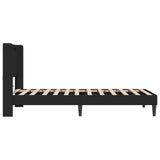 Bed Frame with LED Strip Lights Black 90 x 190 cm Faux Leather - Rear View