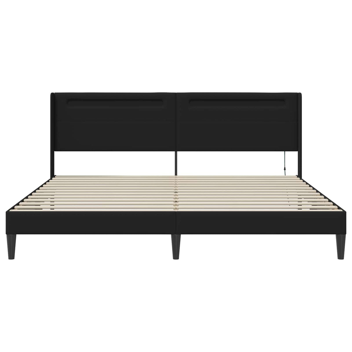 Bed Frame with LED Strip Lights Black 180 x 200 cm Faux Leather