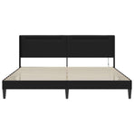 Bed Frame with LED Strip Lights Black 180 x 200 cm Faux Leather