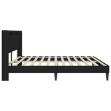 Bed Frame with LED Strip Lights Black 180 x 200 cm Faux Leather - Rear View