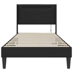 Bed Frame with LED Strip Lights Black 107 x 203 cm Faux Leather