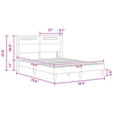 Bed Frame with LED Strip Lights Black 137 x 190 cm Faux Leather - Low Angle