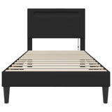 Bed Frame with LED Strip Lights Black 90 x 190 cm Faux Leather