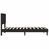 Bed Frame with LED Strip Lights Black 90 x 190 cm Faux Leather - Rear View