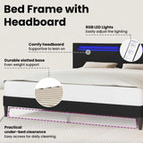 Bed Frame with LED Strip Lights Black 180 x 200 cm Faux Leather