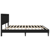 Bed Frame with LED Strip Lights Black 180 x 200 cm Faux Leather