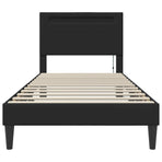 Bed Frame with LED Strip Lights Black 107 x 203 cm Faux Leather