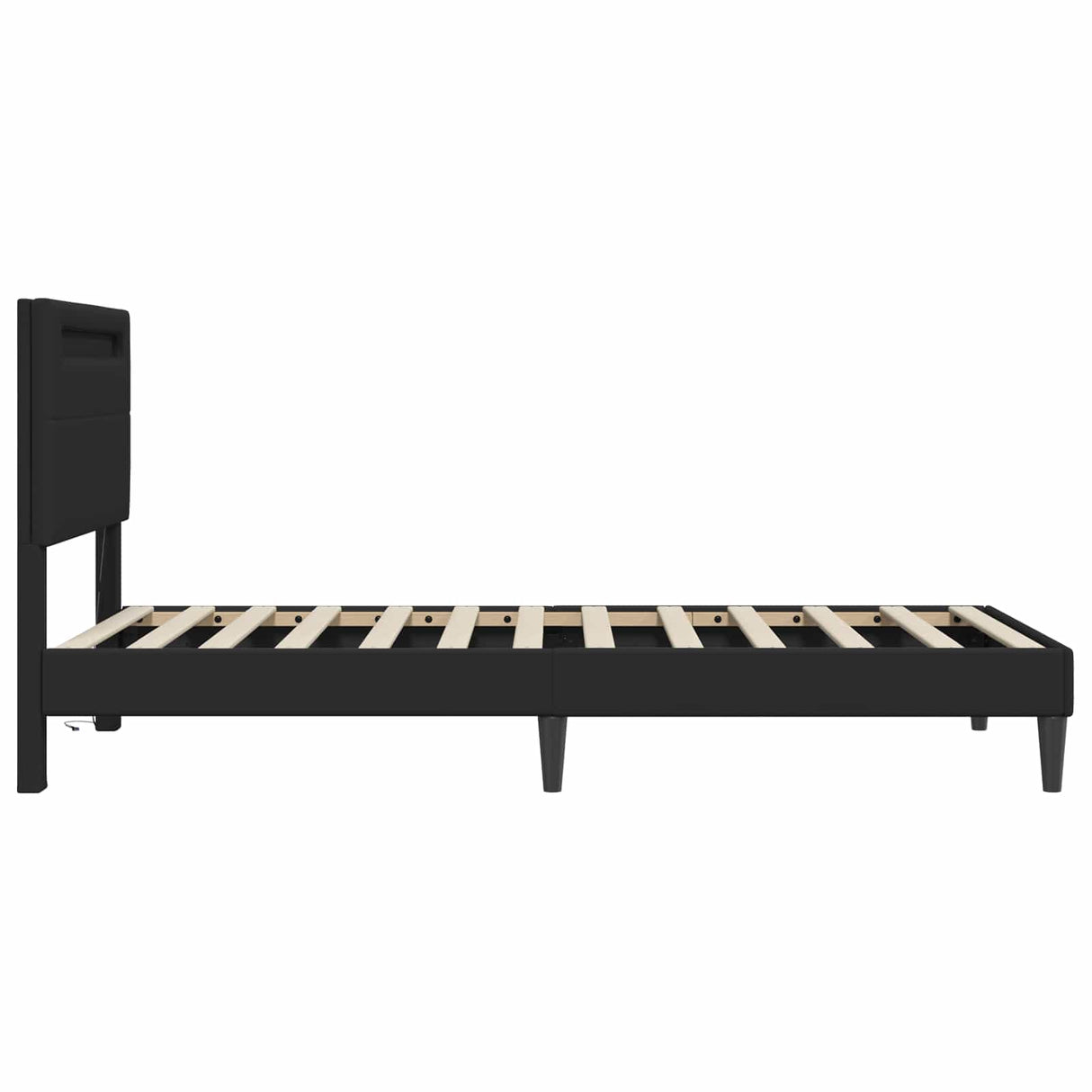 Bed Frame with LED Strip Lights Black 107 x 203 cm Faux Leather