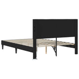 Bed Frame with LED Strip Lights Black 137 x 190 cm Faux Leather