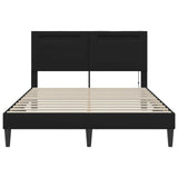 Bed Frame with LED Strip Lights Black 137 x 190 cm Faux Leather