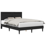 Bed Frame with LED Strip Lights Black 137 x 190 cm Faux Leather