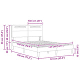 Bed Frame with LED Strip Lights Black 137 x 190 cm Faux Leather - Extra Image