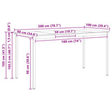 Bar Table Natural 200 x 100 x 105 cm Solid Pine Wood