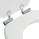 Soft-Close Toilet Seat 2 pcs White 44 x 38 cm MDF board - Rear View