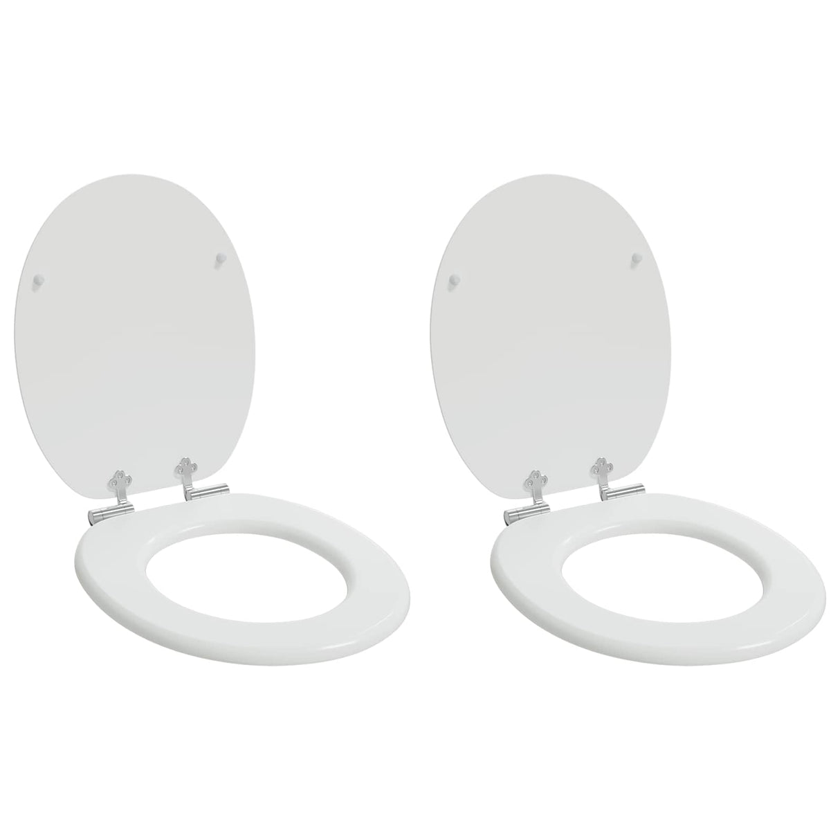 Soft-Close Toilet Seat 2 pcs White 44 x 38 cm MDF board