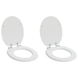 Soft-Close Toilet Seat 2 pcs White 44 x 38 cm MDF board