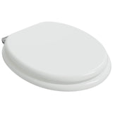 Soft-Close Toilet Seat 2 pcs White 44 x 38 cm MDF board - Front View