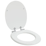 Soft-Close Toilet Seat 2 pcs White 44 x 38 cm MDF board - Side View