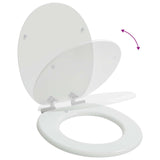 Soft-Close Toilet Seat 2 pcs White 44 x 38 cm MDF board