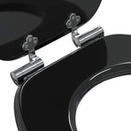 Toilet Seat 2 pcs Black 44 x 38 cm Engineered Wood