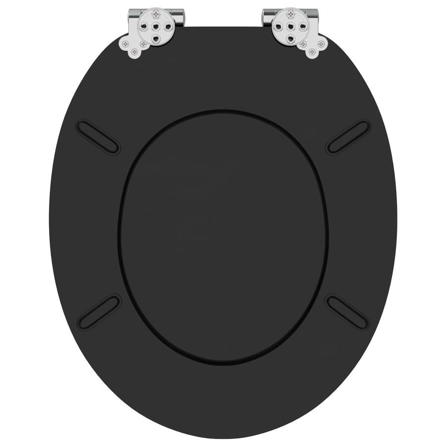 Toilet Seat 2 pcs Black 44 x 38 cm Engineered Wood