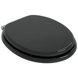Soft-Close Toilet Seat 2 pcs Black 44 x 38 cm MDF board