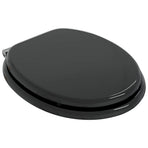 Toilet Seat 2 pcs Black 44 x 38 cm Engineered Wood