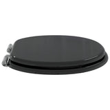 Soft-Close Toilet Seat 2 pcs Black 44 x 38 cm MDF board