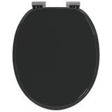 Soft-Close Toilet Seat 2 pcs Black 44 x 38 cm MDF board