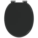 Toilet Seat 2 pcs Black 44 x 38 cm Engineered Wood