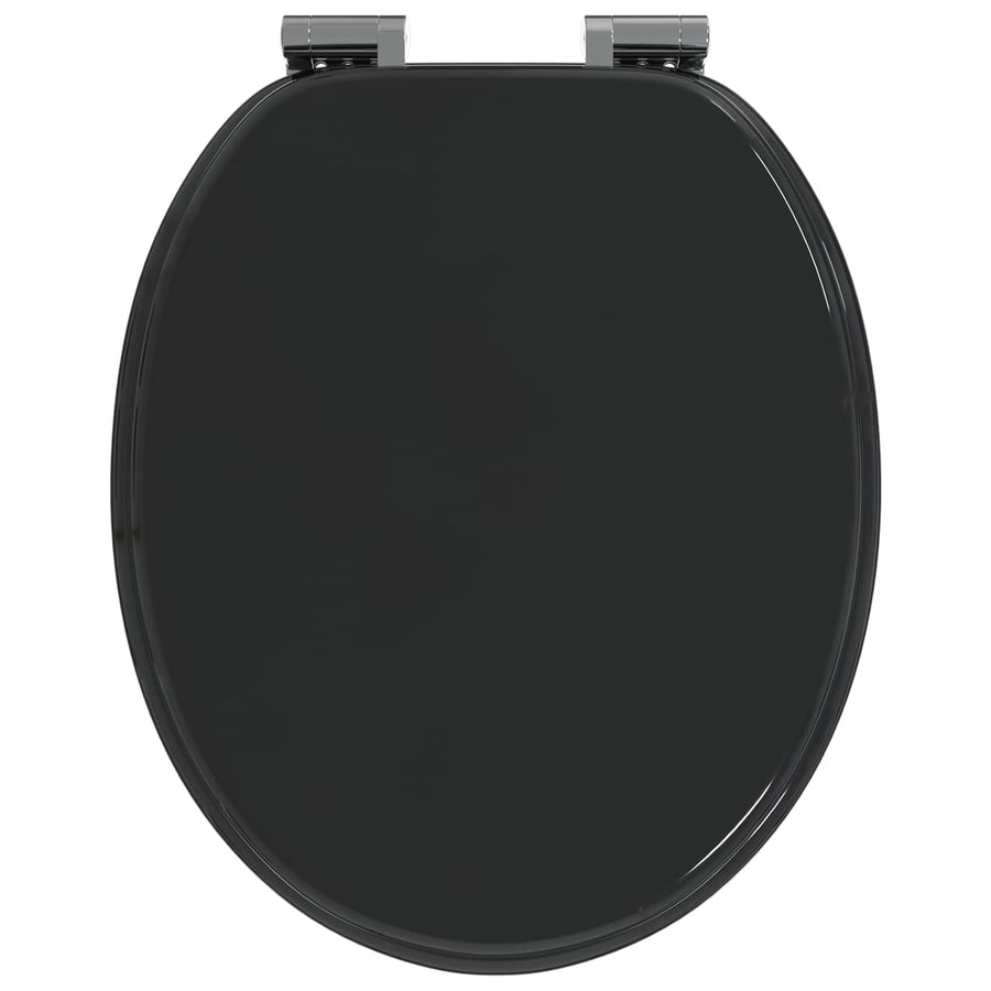 Toilet Seat 2 pcs Black 44 x 38 cm Engineered Wood
