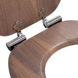 Soft-Close Toilet Seat 2 pcs Brown 44 x 38 cm MDF board - Rear View