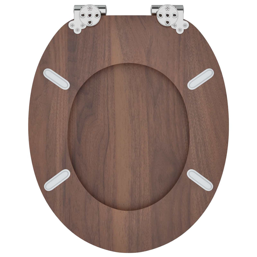 Toilet Seat 2 pcs Brown 44 x 38 cm Engineered Wood