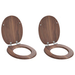 Toilet Seat 2 pcs Brown 44 x 38 cm Engineered Wood