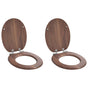 Toilet Seat 2 pcs Brown 44 x 38 cm Engineered Wood