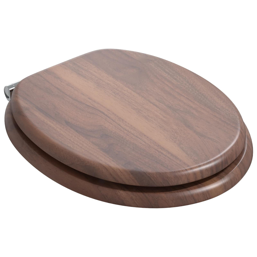 Toilet Seat 2 pcs Brown 44 x 38 cm Engineered Wood