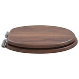 Soft-Close Toilet Seat 2 pcs Brown 44 x 38 cm MDF board - Top-Down View