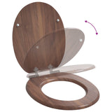 Soft-Close Toilet Seat 2 pcs Brown 44 x 38 cm MDF board - Extra Image