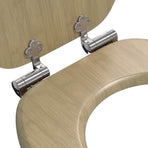 Toilet Seat 2 pcs Light Bamboo Color 44 x 38 cm Engineered Wood