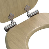 Soft-Close Toilet Seat 2 pcs Light Bamboo Color 44 x 38 cm - Rear View
