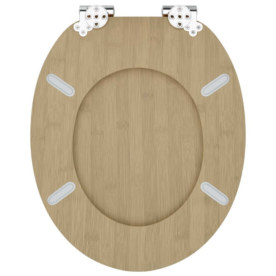 Toilet Seat 2 pcs Light Bamboo Color 44 x 38 cm Engineered Wood